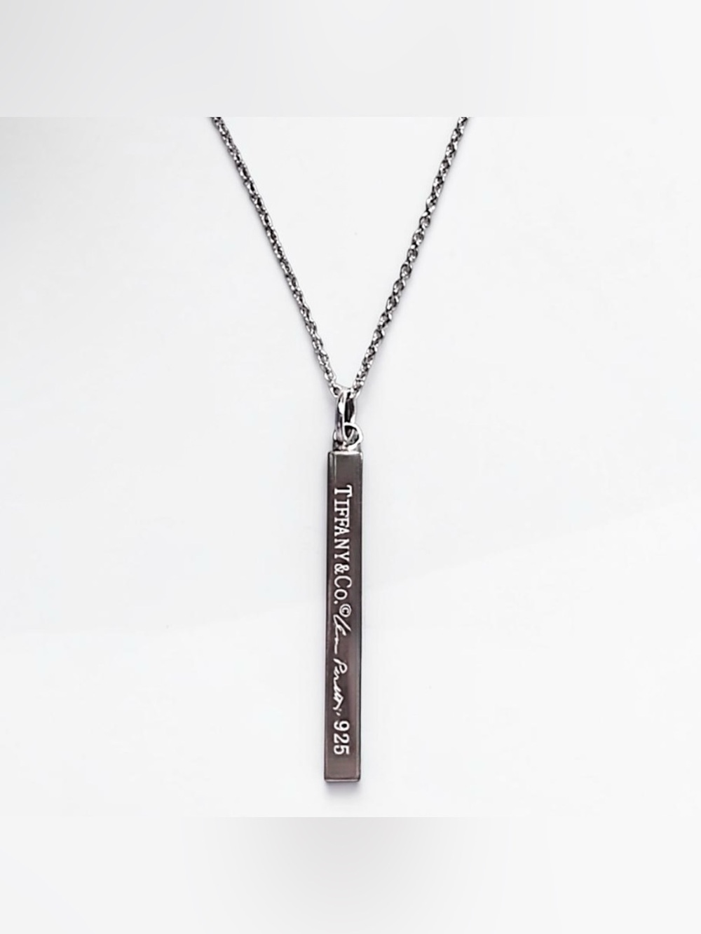 Tiffany & Co. Elsa Peretti *Rare* Vintage Signed 925 Silver Bar Pendant Necklace